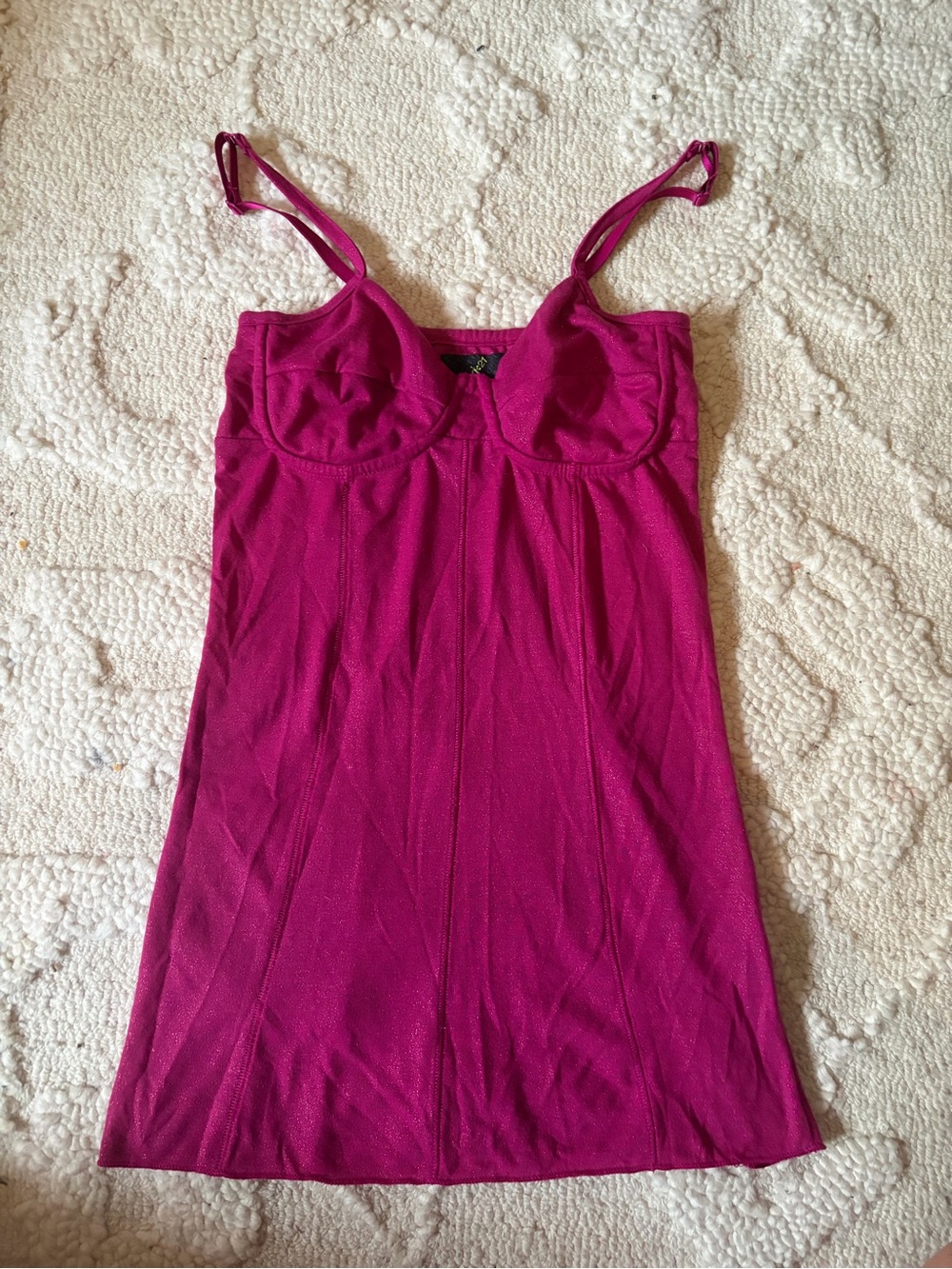 Fuchsia Bustier Mini Dress with Adjustable Straps